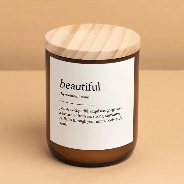 "Beautiful" Dictionary Candle