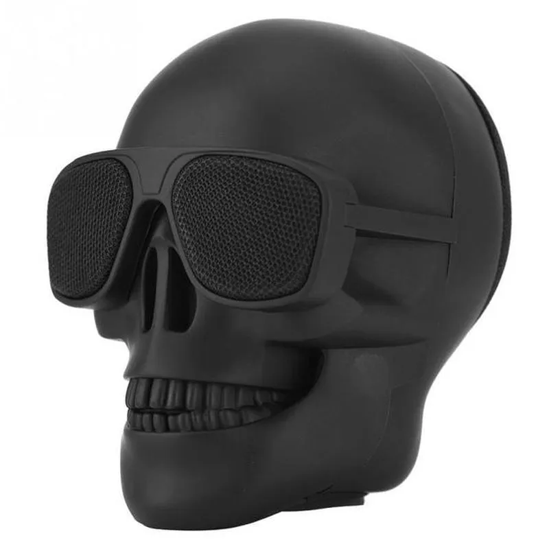 "Immerse Yourself in Music with our Skull Speaker: Wireless Bluetooth-Enabled Mini Stereo Sound System with Enhanced Bass and 5W Power - Perfect Portable Music Player in a Unique Skull Shape Design!"