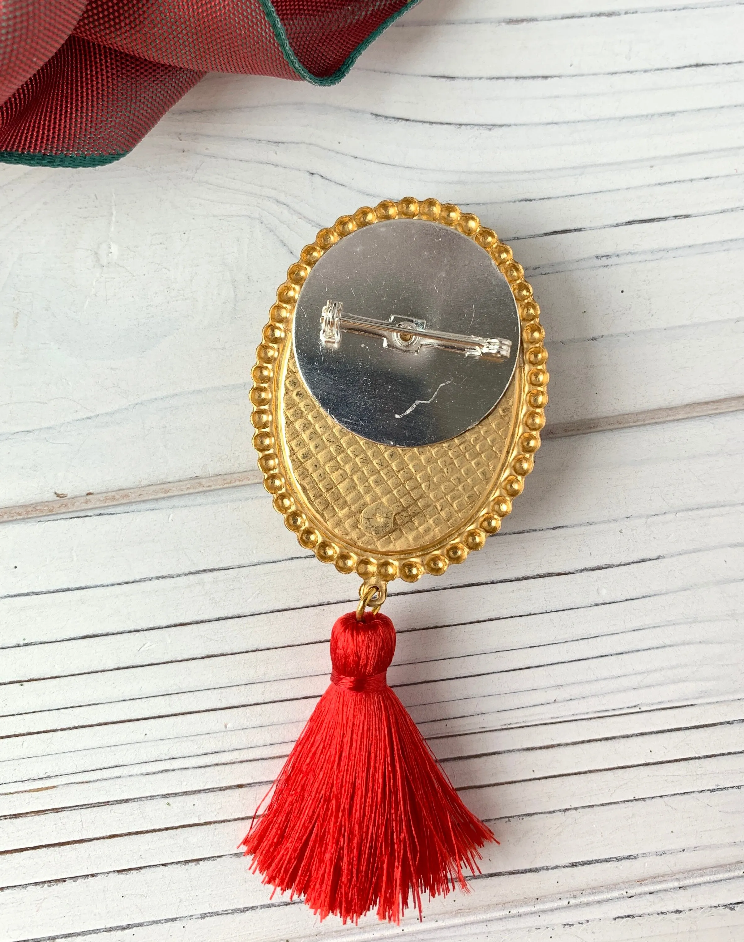 Rhinestone Santa Claus Brooch