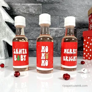 Santa Baby Holiday Liquor Bottle Labels, Set of 12 Labels