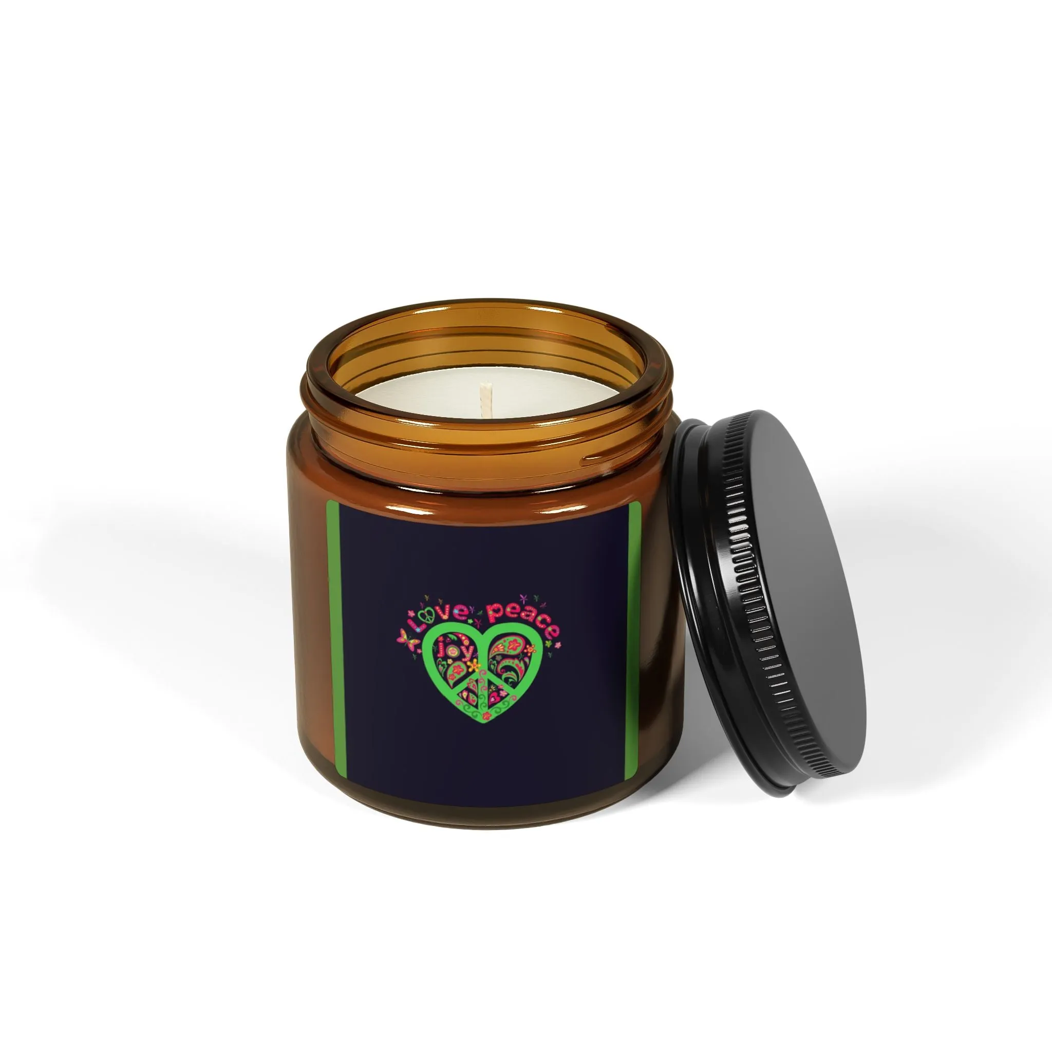 Scented Soy Candle (Multi-Size, Amber Jar) Peace