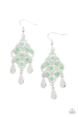 Sentimental Shimmer - Green Earrings - Paparazzi Accessories