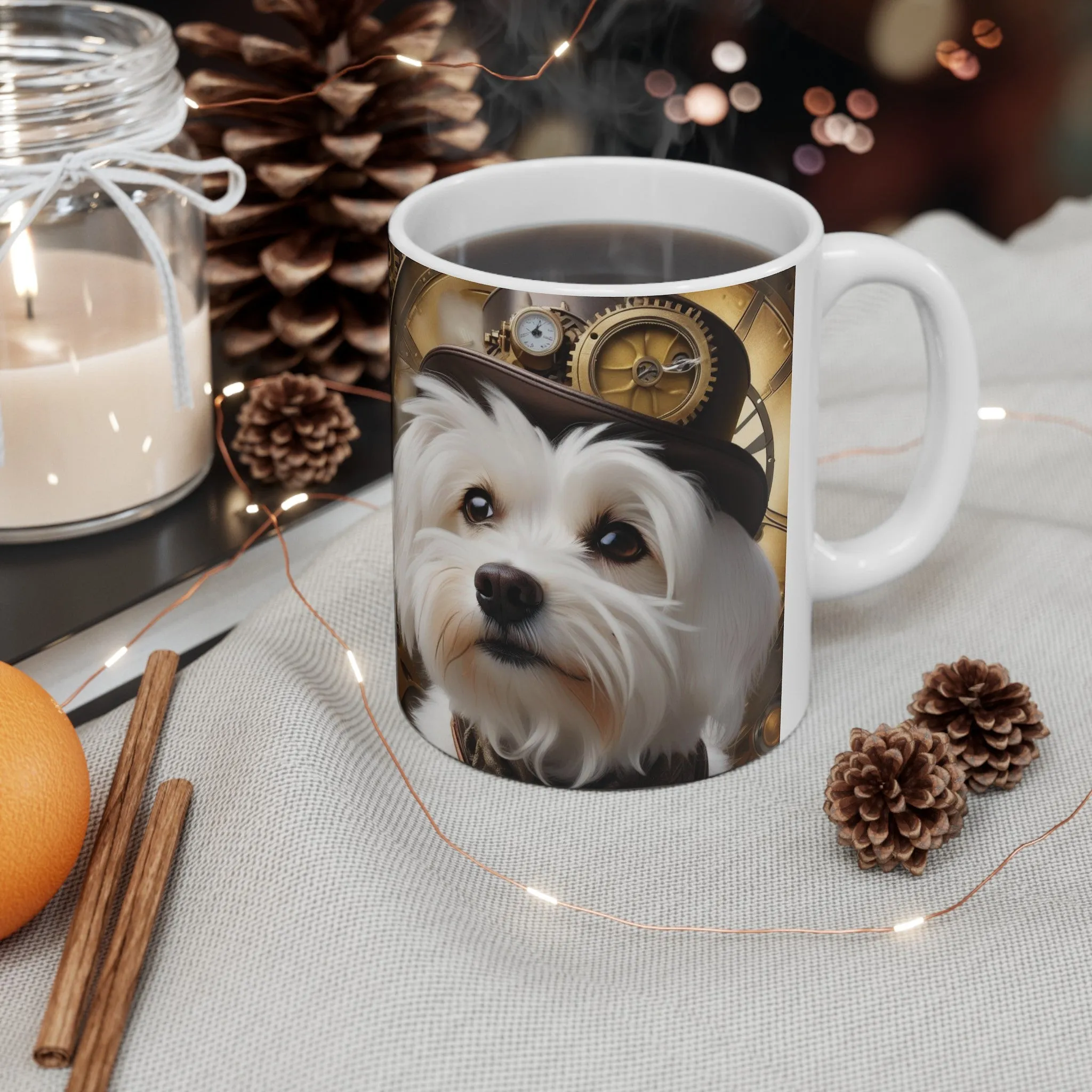 Steampunk Westie  Ceramic Mug, (11oz, 15oz)