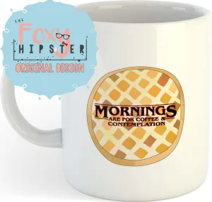 Stranger Things Inspired 11oz coffee mug Waffle Mornings Are For Coffee and Contemplation