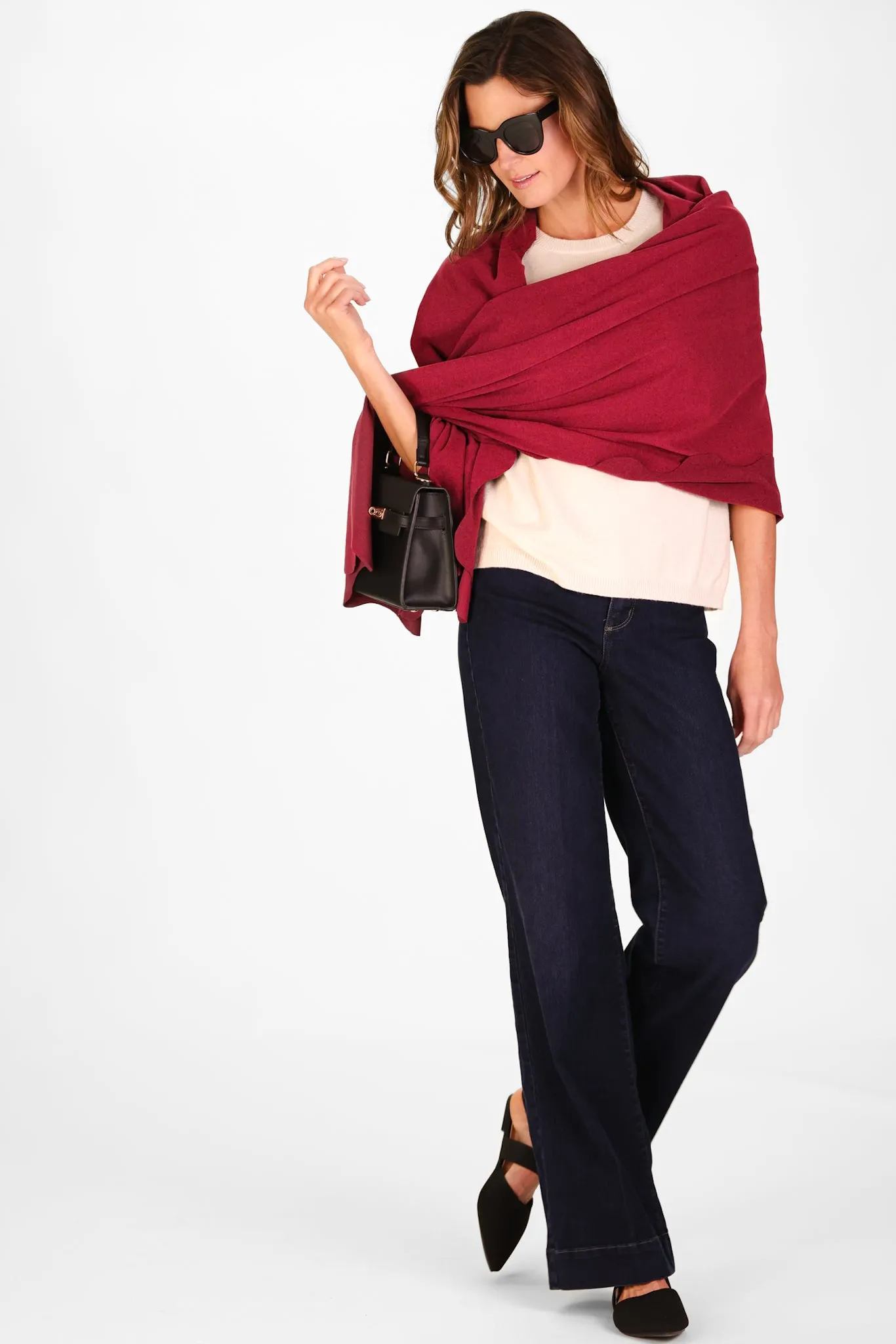 SuperSoft Lightweight Fleece Scarf in Pinot