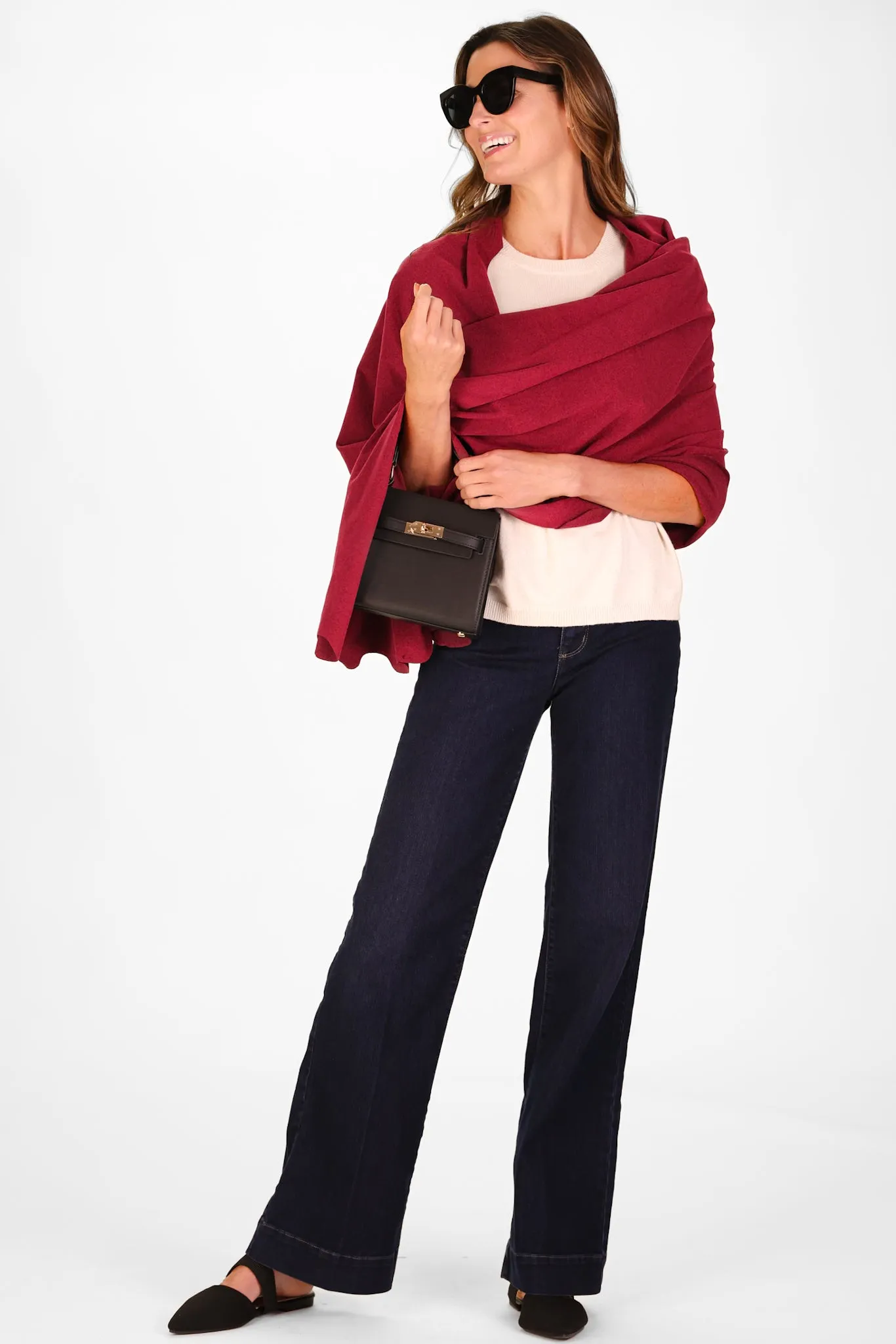 SuperSoft Lightweight Fleece Scarf in Pinot