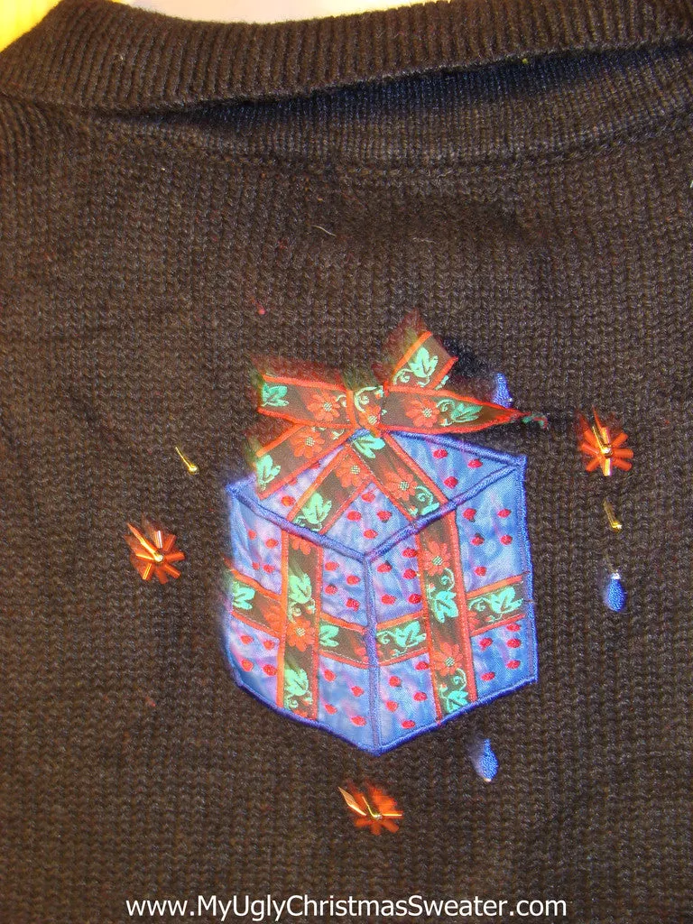 Tacky Ugly Christmas Sweater Vest with 3D Bows (f270)