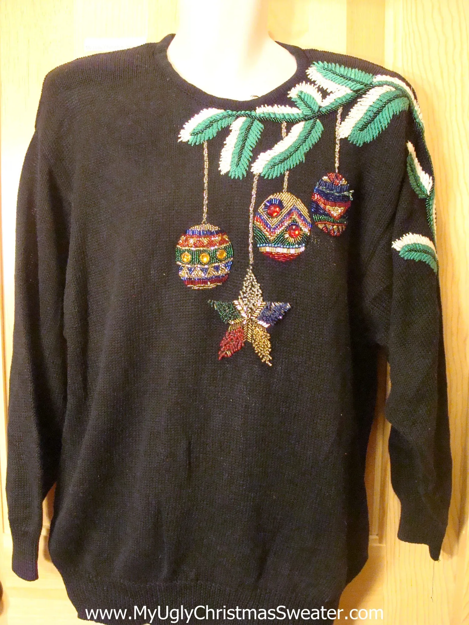 Ugly Christmas Sweater 80s Bling Ornaments