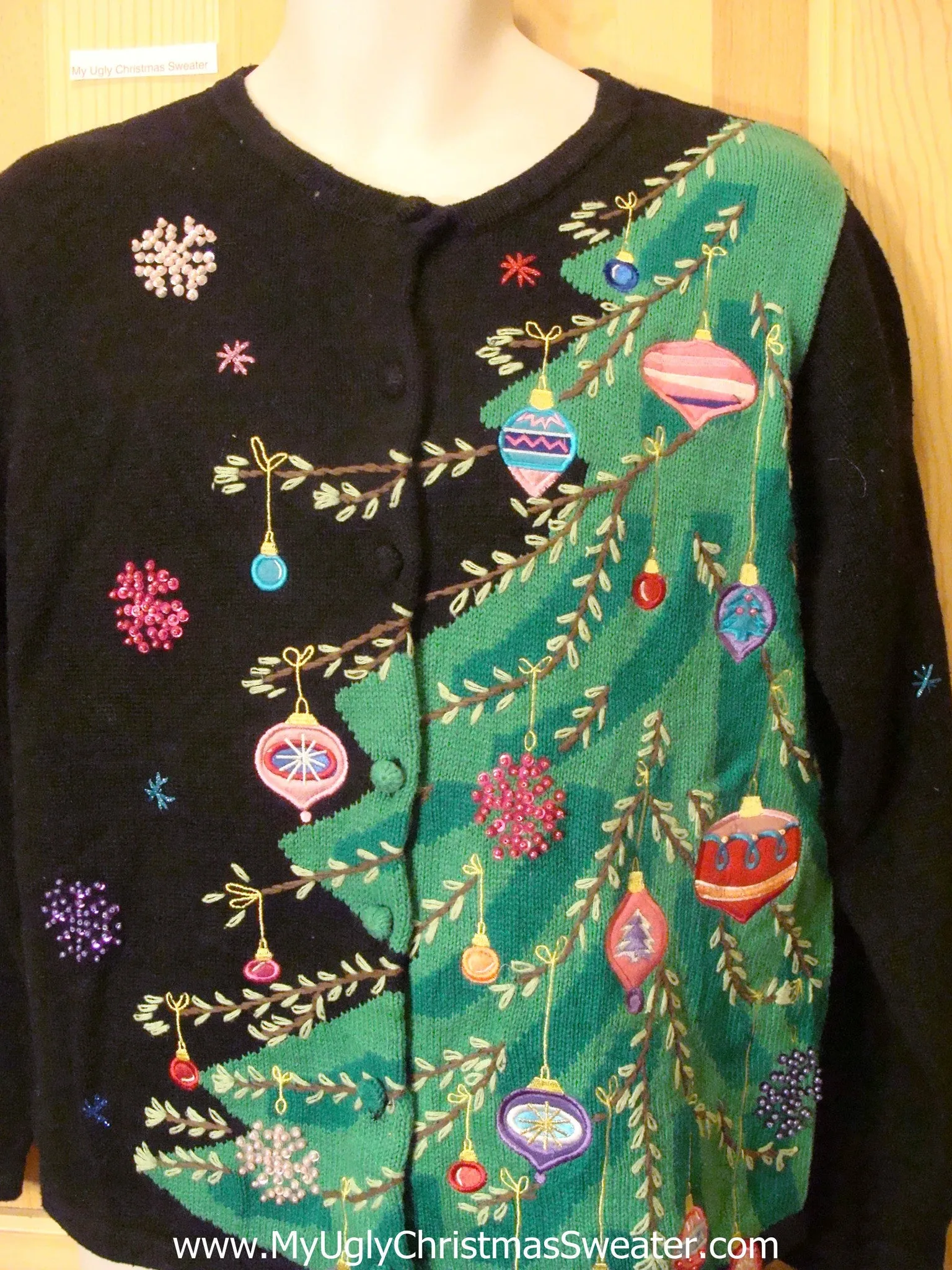 Ugly Christmas Sweater Horrible Bling Tree