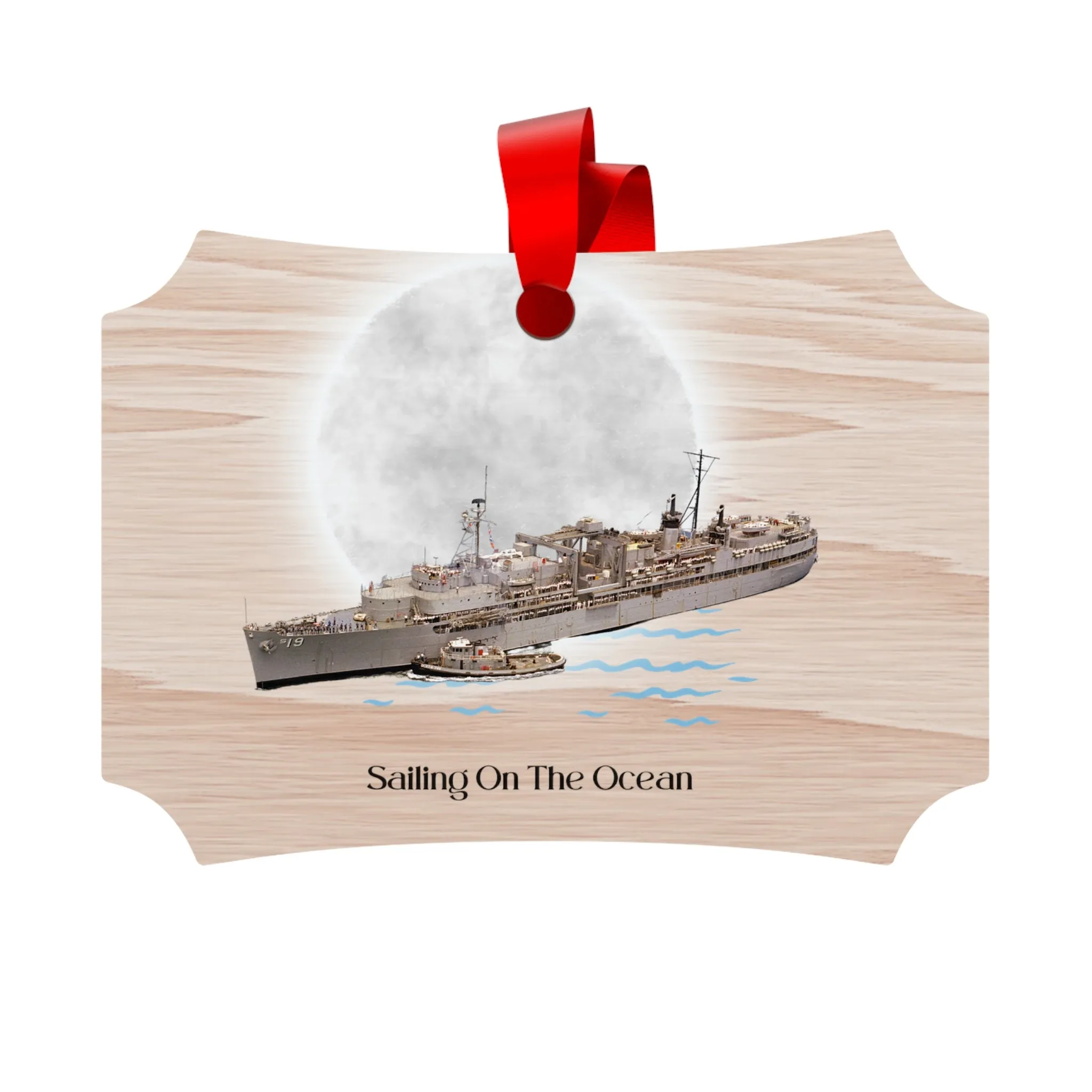 USS Tarawa LHA-1 POD Navy Ship  Plywood Ornaments (Round, Berlin)