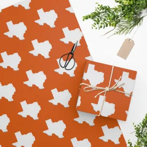 White Texas on Burnt Orange background Premium Wrapping Paper