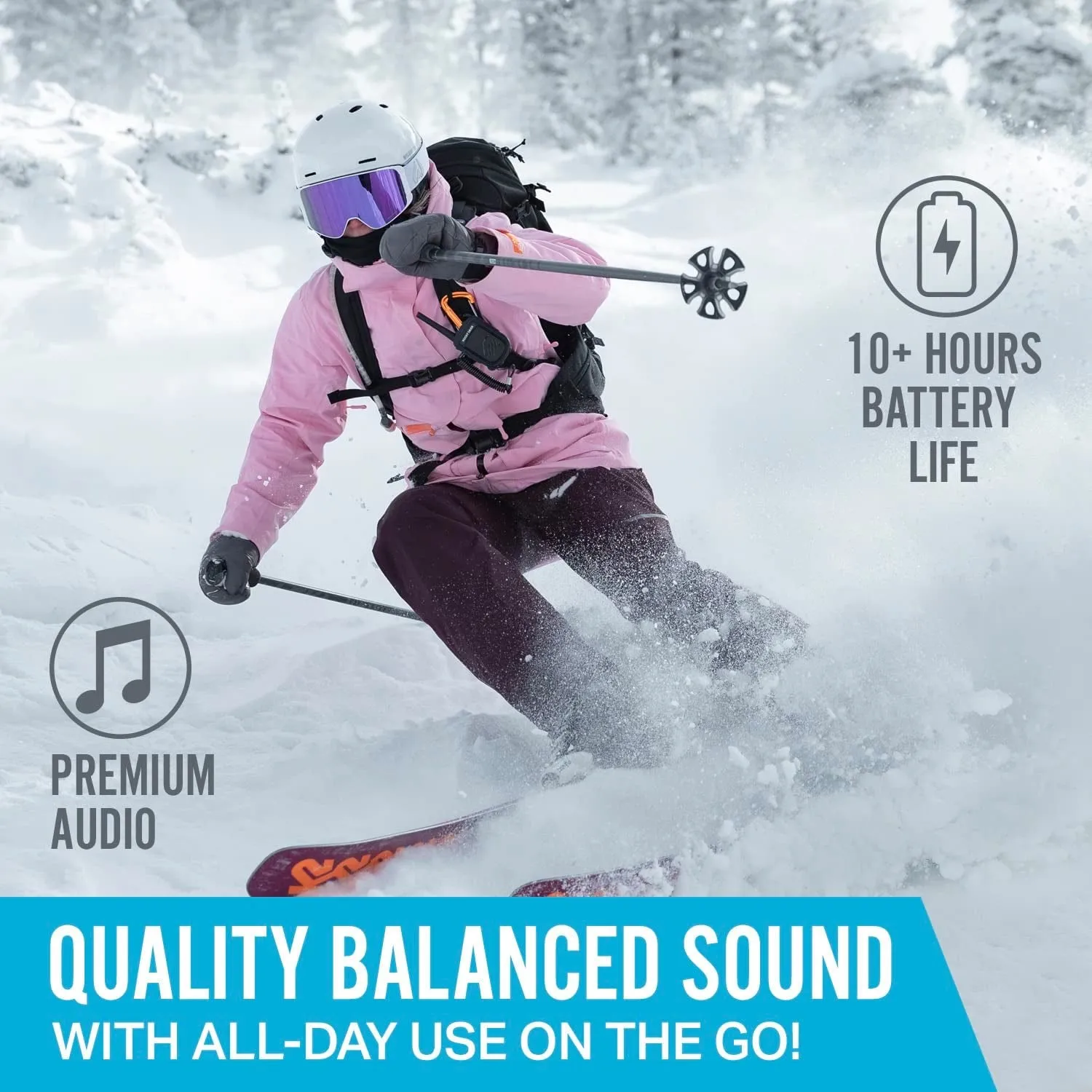 Wildhorn Alta Wireless Bluetooth Helmet Speakers, Drop-In Headphones - HD Speakers Compatible Any Audio Ready Ski/Snowboard Helmet Headphones. Glove Friendly Controls, Microphone for Hands-Free Calls