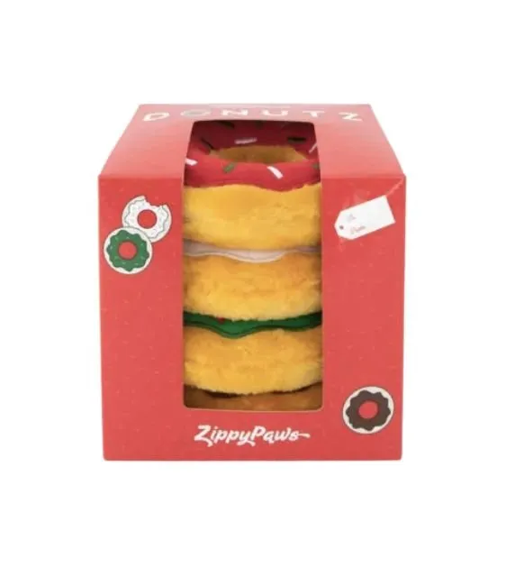 ZippyPaws Donutz Gift Box Dog Toy (4-Pack)